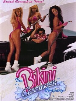 Компания автомойщиц в бикини